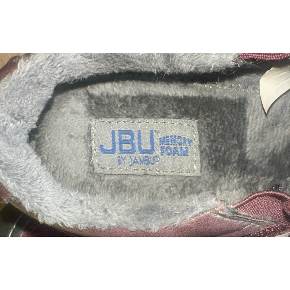 Jbu Jambu Blakely Shoes Womens 6.5M Slip On Faux Fur Lined Burgundy Faux Leather - Picture 7 of 8